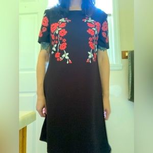 Red and black floral dress 🌹